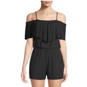 Tart Taci Off-Shoulder Romper in Black